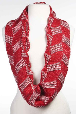 White Striped Infinity Scarf 4HCJ